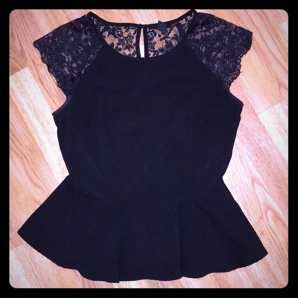 Forever 21 Tops - Forever 21 black peplum blouse